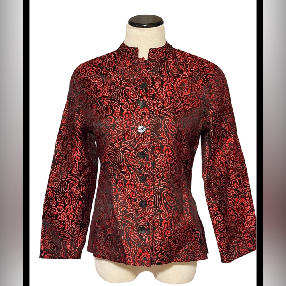 EUC Chico’s Additions by Chicos Faux Pearl Button Jacket Shacket Shirt Evening